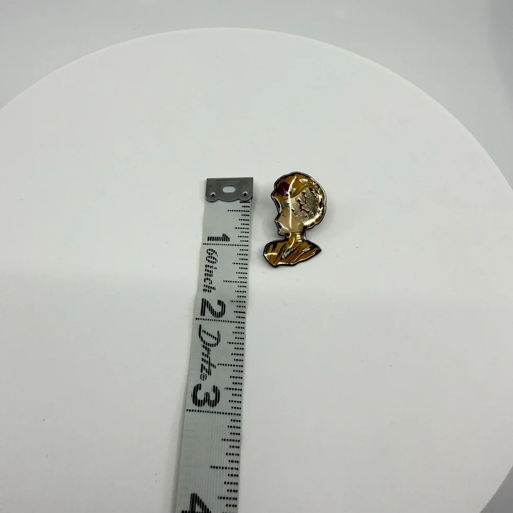 Vintage Style Lady Silhouette Enamel Pin Portrait Brooch Unique Retro Accessory